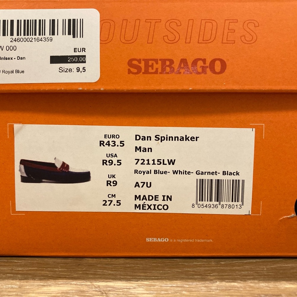 SEBAGO Dan Spinnaker (Royal Blue-White-Garnet-Black) BRAND NEW: SIZE 9.5 🇺🇸